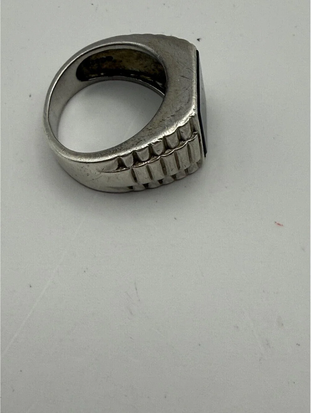 Sterling Silver 925 Black Onyx Men's Signet Ring Size 10 Vintage